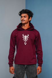 Men’s Full Sleeve Scorpion Hoodie | Oversized Winter Hoodie for Men - Maroon